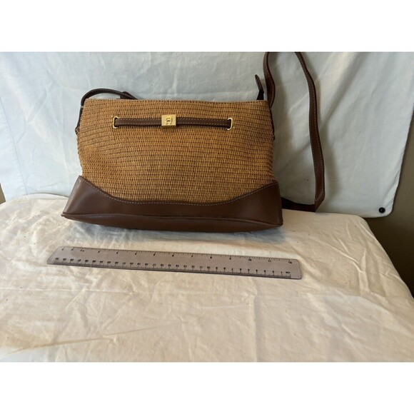 Etienne Aigner Woven Purse Tan And Brown - Picture 3 of 12
